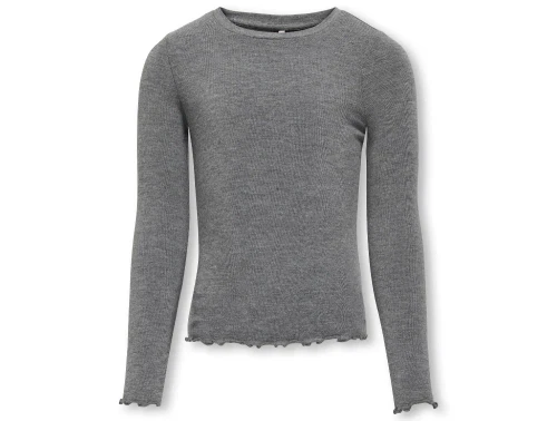 Kids ONLY dark grey melange bølgekantet top